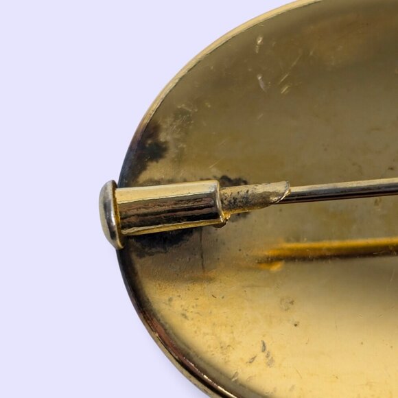 Antique Damascene Oval Brooch - Picture 7 of 8